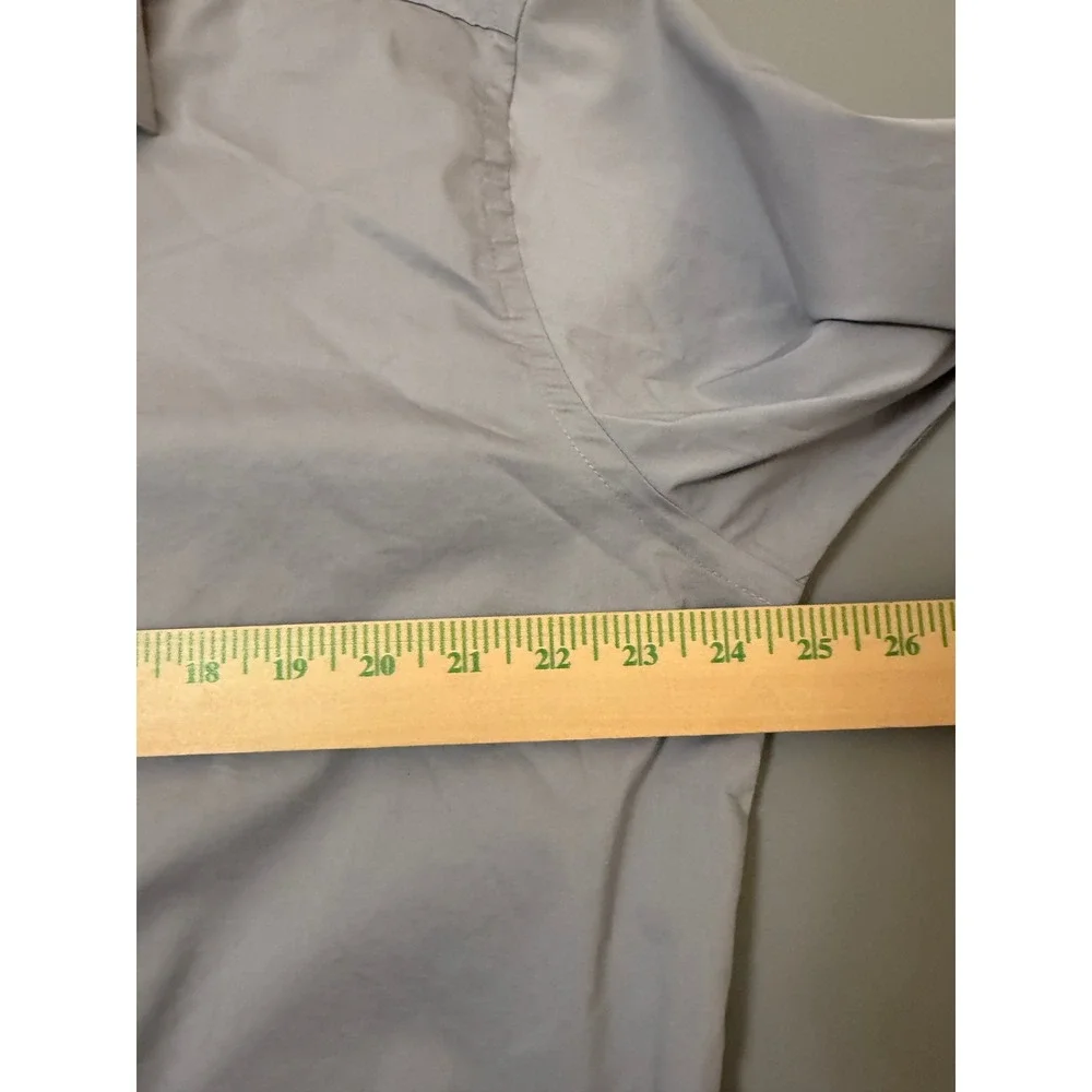 Madison Slim Fit Dress Shirt Mens XL 17-17.5 32/33 Light Gray Long Sleeve Button